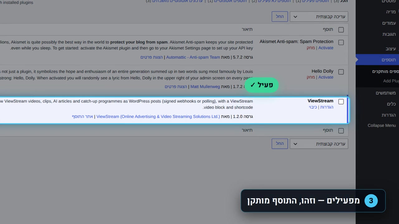 מדריך וורדפרס 1: התקנת התוסף